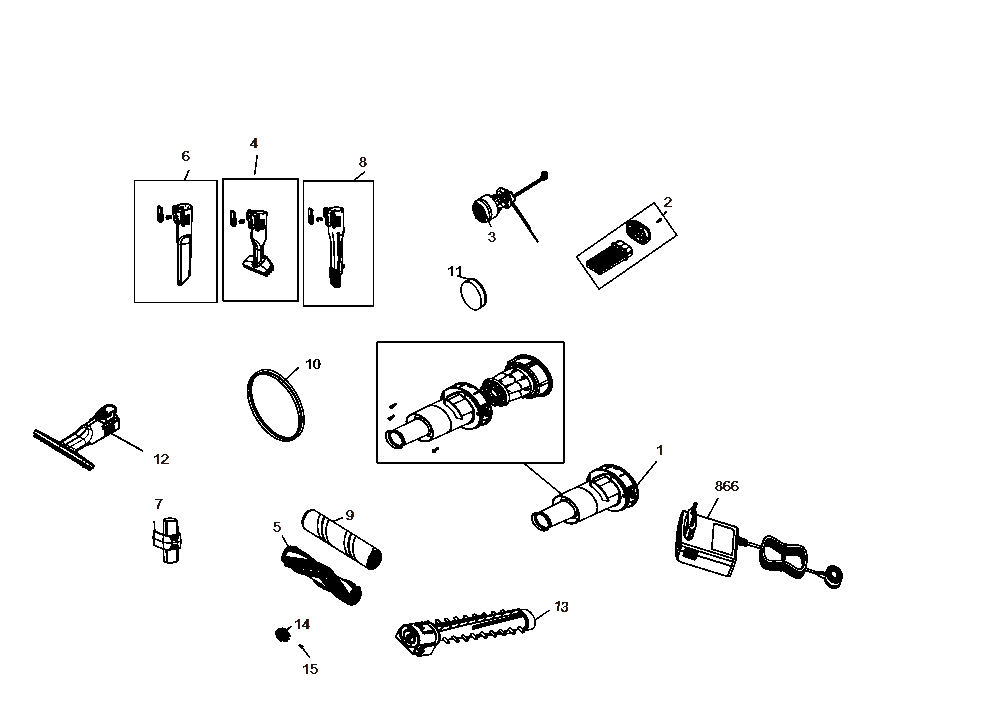 Diagram Diagram and Parts List for BHFEA640WP Type 1 Black and Decker Upright Vacuum